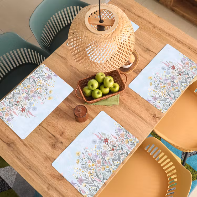 Weidebloemen - Illustratie - Kleurrijk Placemat vinyl groot -zzsfeer5_Kitchenyeah-website