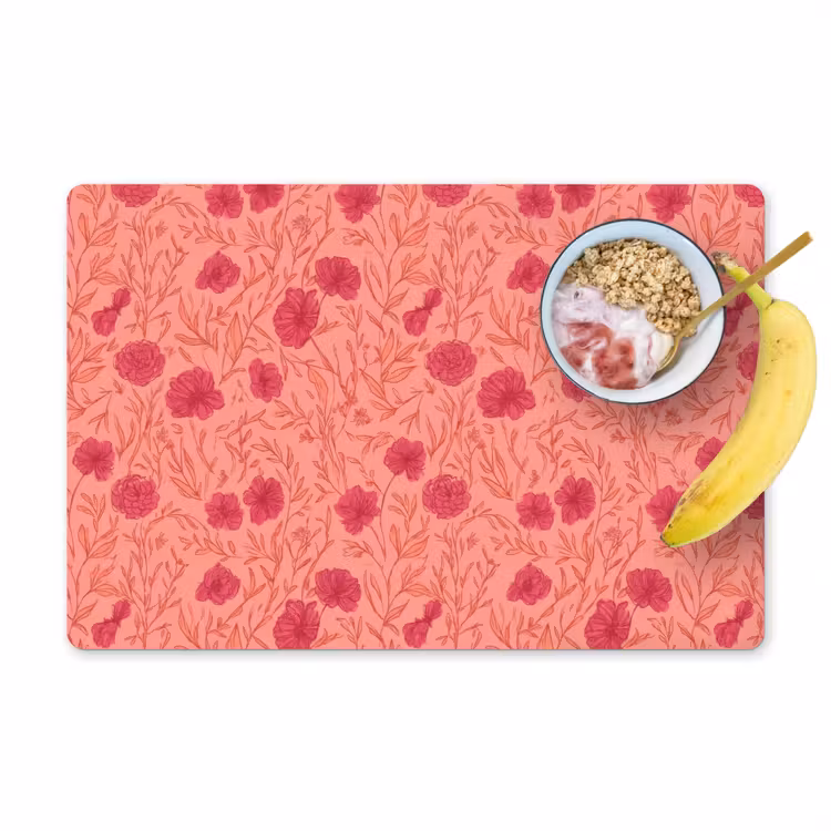 Weidebloemen - Romantisch - Roze Placemat vinyl groot 368 -zzzproduct_Kitchenyeah-website