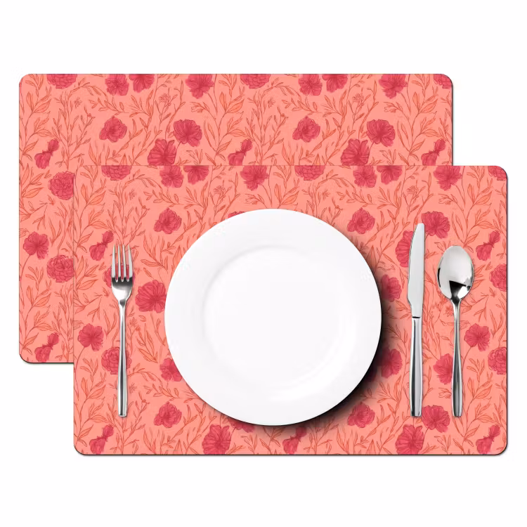 Weidebloemen - Romantisch - Roze Placemat vinyl groot 368 -zzsfeer2_Kitchenyeah-website