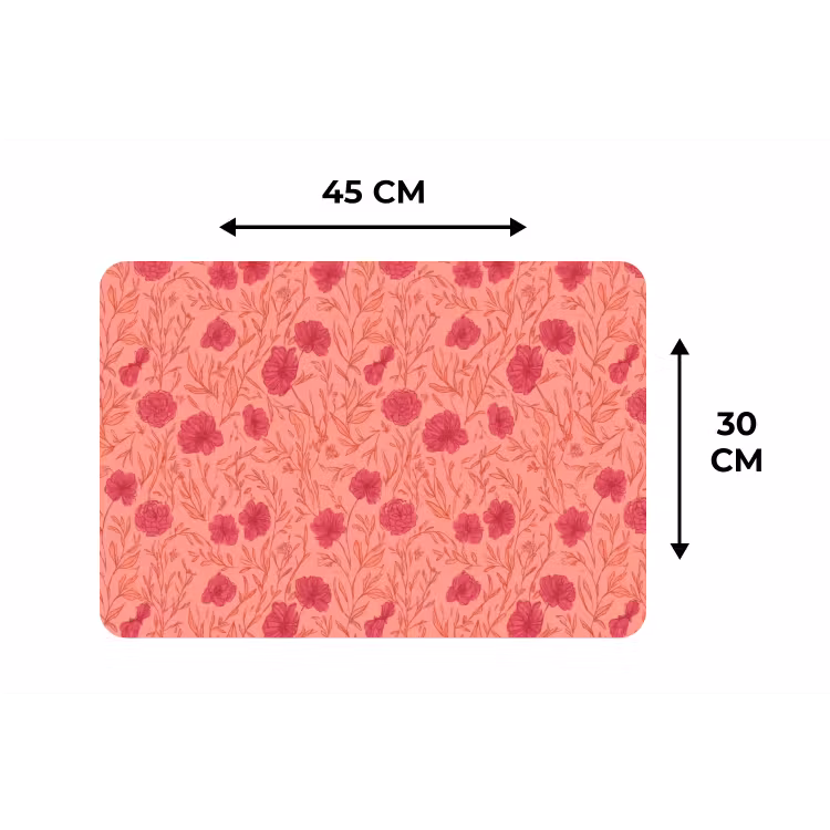 Weidebloemen - Romantisch - Roze Placemat vinyl groot 368 -specs