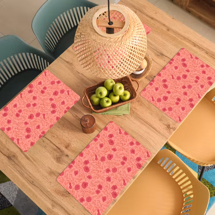 Weidebloemen - Romantisch - Roze Placemat vinyl groot 368 -zzsfeer5_Kitchenyeah-website