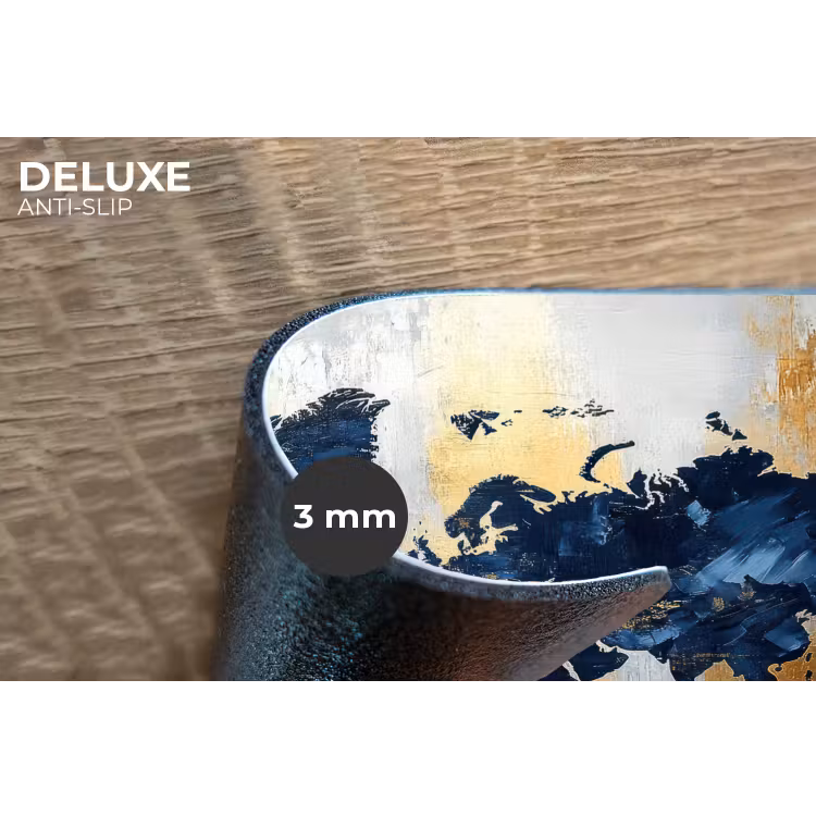 Wereldkaart - Blauw - Abstract Placemat vinyl groot -closeup