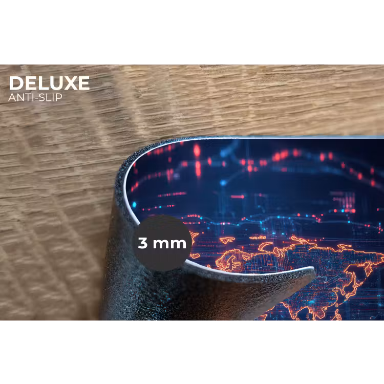 Wereldkaart - Futuristisch - Oranje Placemat vinyl groot -closeup