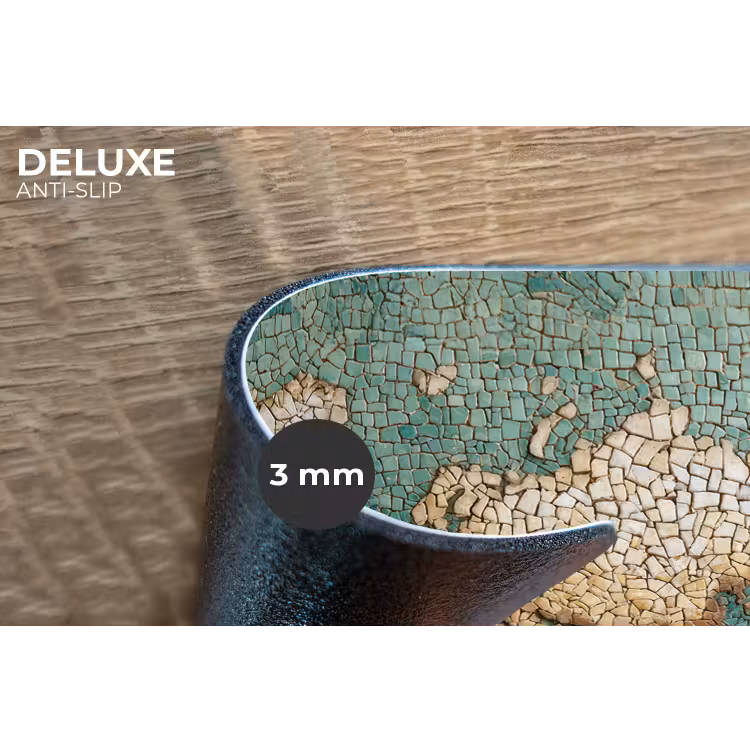 Wereldkaart - Gebroken tegels - Mozaïek Placemat vinyl groot -closeup