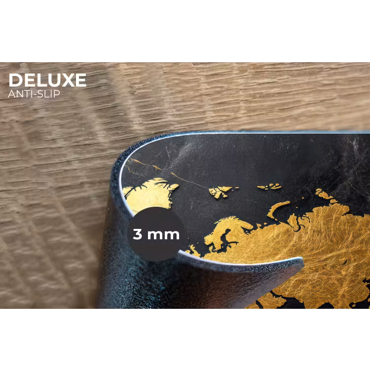 Wereldkaart - Goud - Marmer Placemat vinyl groot -closeup