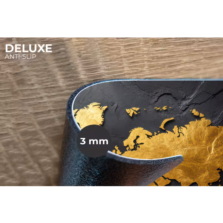 Wereldkaart - Goud - Steen Placemat vinyl groot -closeup