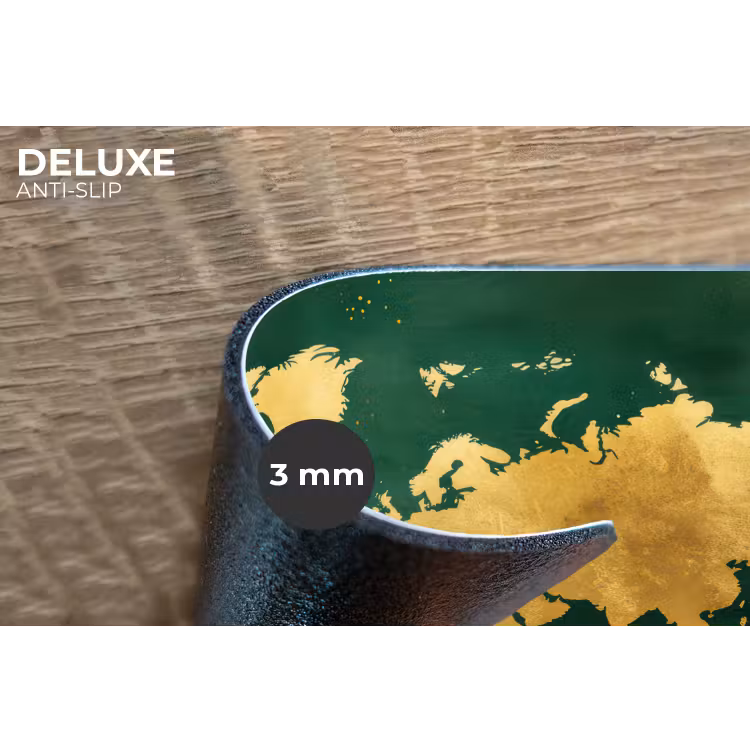 Wereldkaart - Groen - Goud Placemat vinyl groot -closeup