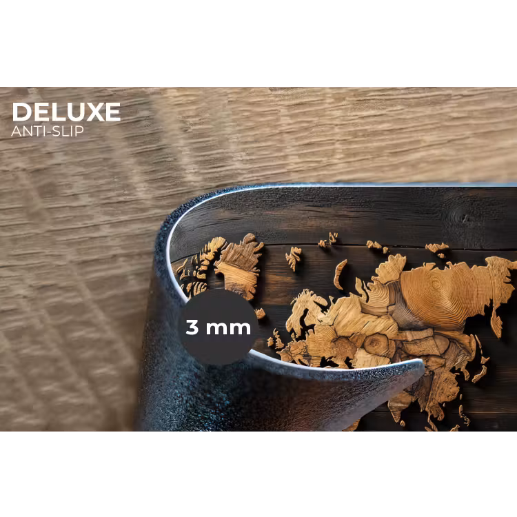 Wereldkaart -  Hout - Mozaïek Placemat vinyl groot -closeup