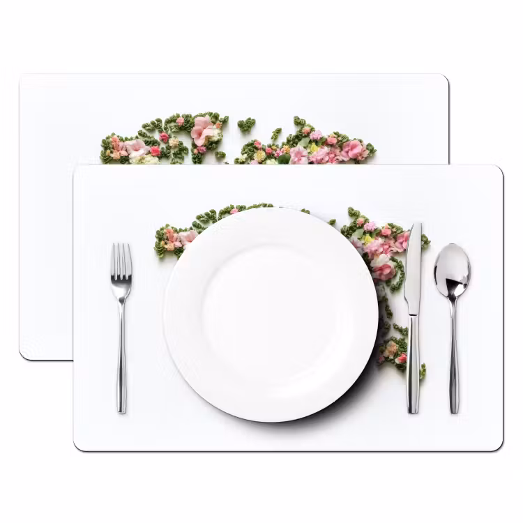 Wereldkaart - Kleurrijk - Bloemen - Lente Placemat vinyl groot -zzsfeer2_Kitchenyeah-website