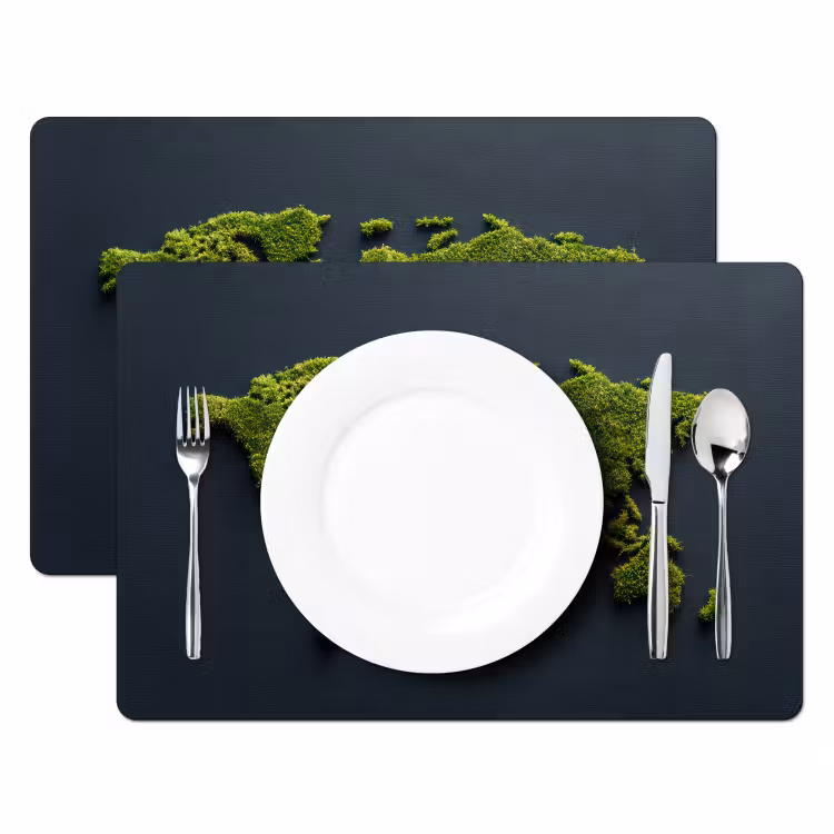 Wereldkaart - Mos -Levendig effect Placemat vinyl groot -zzsfeer2_Kitchenyeah-website
