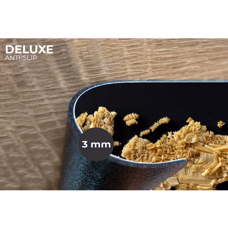 Wereldkaart - Pasta - Zwart Placemat vinyl groot -closeup