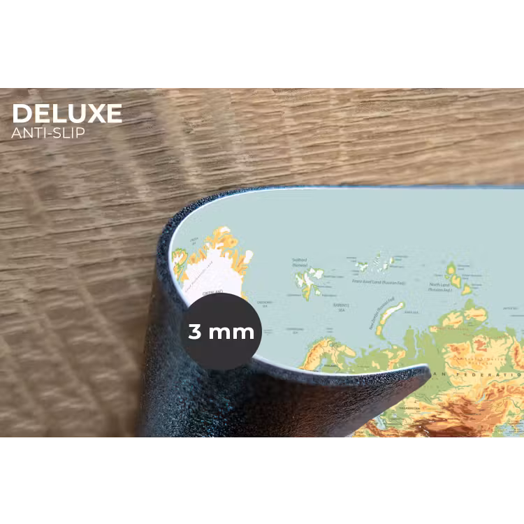 Wereldkaart - Realistisch - Blauw Placemat vinyl groot -closeup