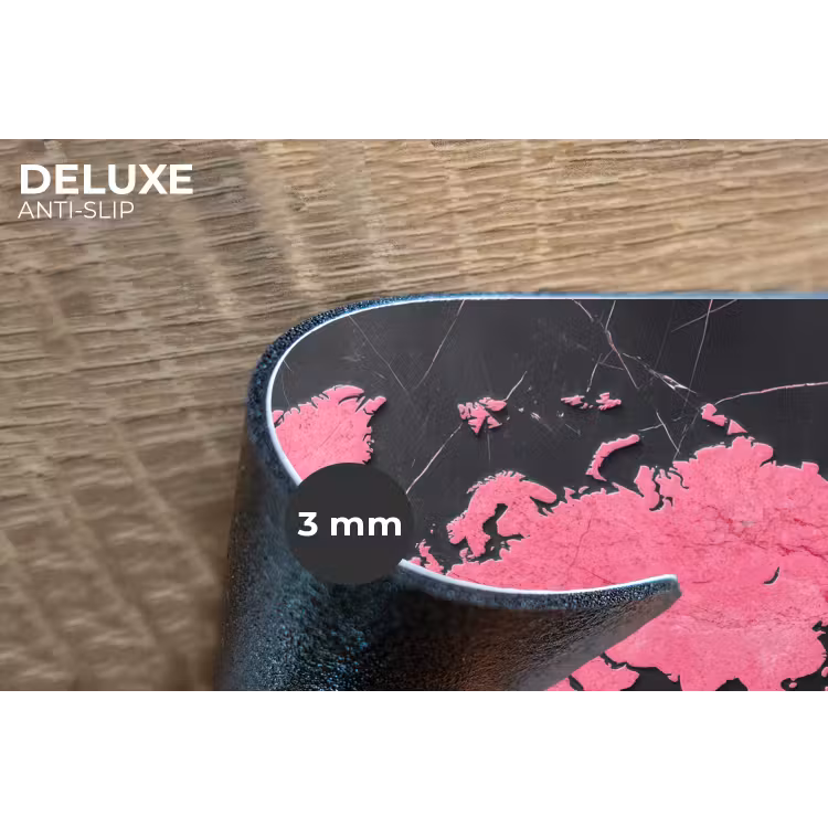 Wereldkaart - Roze - Marmer Placemat vinyl groot -closeup