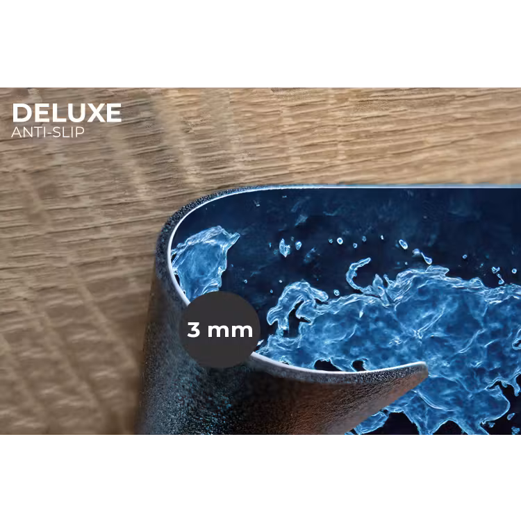 Wereldkaart - Waterstructuur - Blauw Placemat vinyl groot -closeup