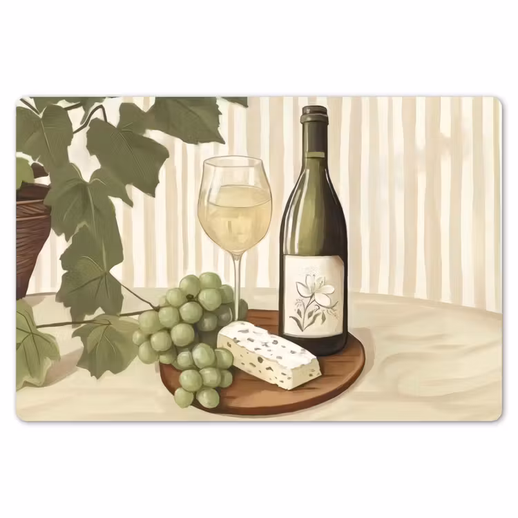 Wijn - Druiven - Kaas - Bladeren Placemat vinyl groot -zzsfeer1_Kitchenyeah-website