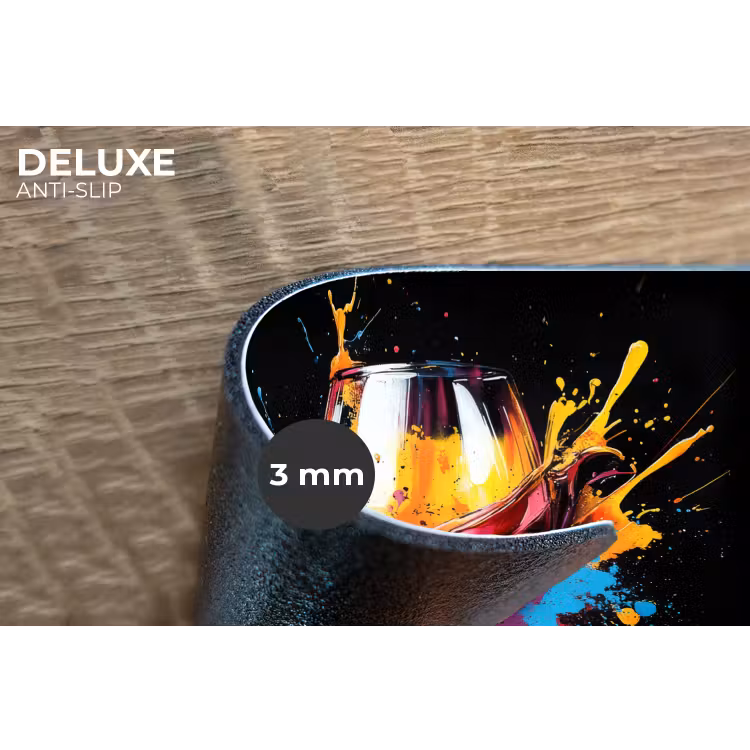 Wijn - Glas - Graffiti - Borrel - Rood - Verf Placemat vinyl groot -closeup