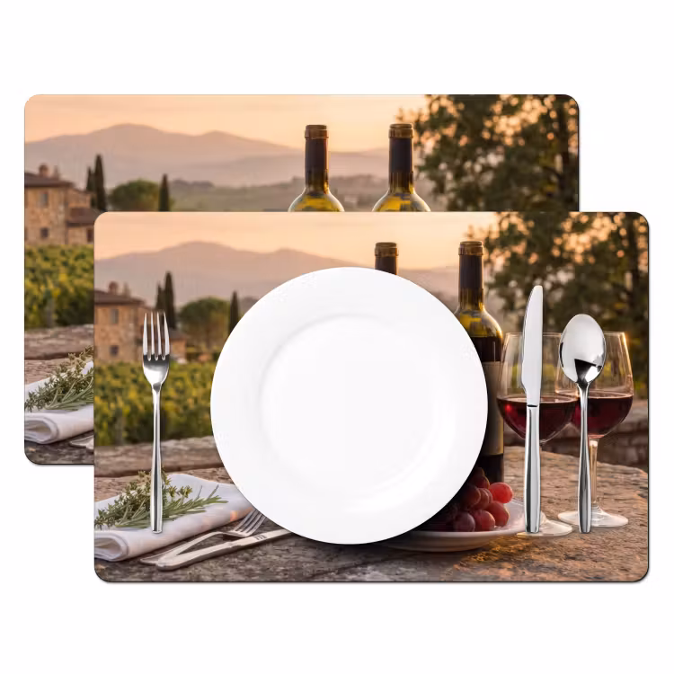Wijn - Glazen - Druiven - Wijngaard Placemat vinyl groot -zzsfeer2_Kitchenyeah-website