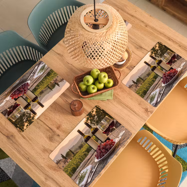 Wijn - Glazen - Druiven - Wijngaard Placemat vinyl groot -zzsfeer5_Kitchenyeah-website