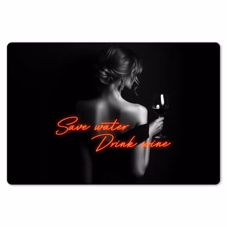 Wijn - Vrouw - Neon - Quote Placemat vinyl groot -zzsfeer1_Kitchenyeah-website