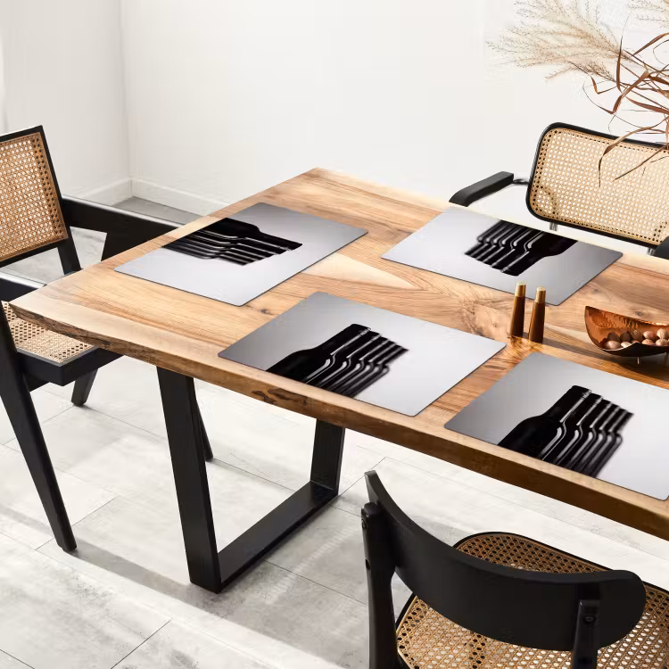 Wijnflessen - Zwart - Minimalistisch Placemat vinyl groot -zzsfeer4_Kitchenyeah-website