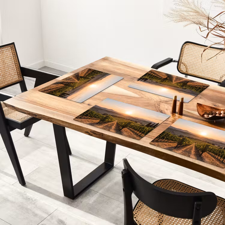 Wijngaard - Zonsondergang - Landschap Placemat vinyl groot -zzsfeer4_Kitchenyeah-website