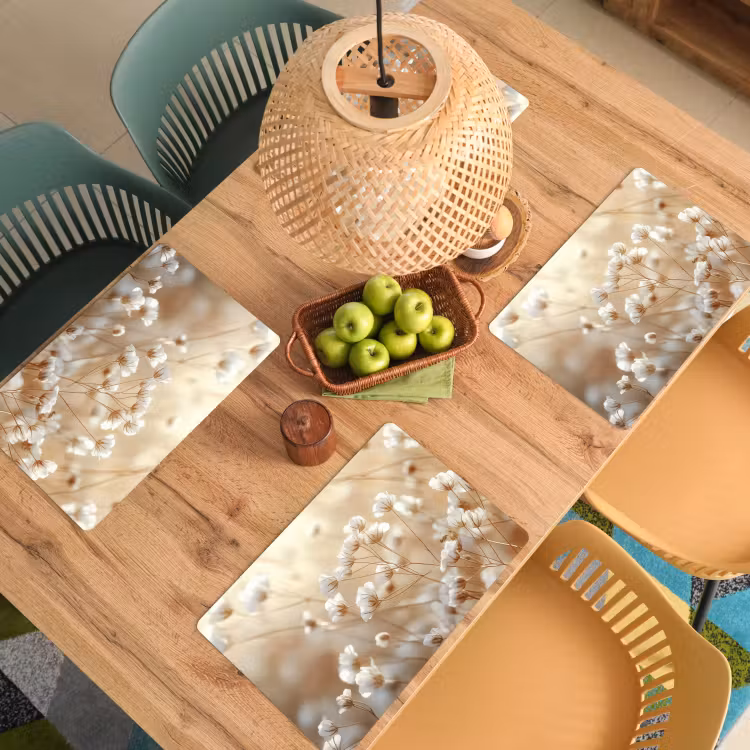 Wilde - Bloemen - Wit Placemat vinyl groot -zzsfeer5_Kitchenyeah-website