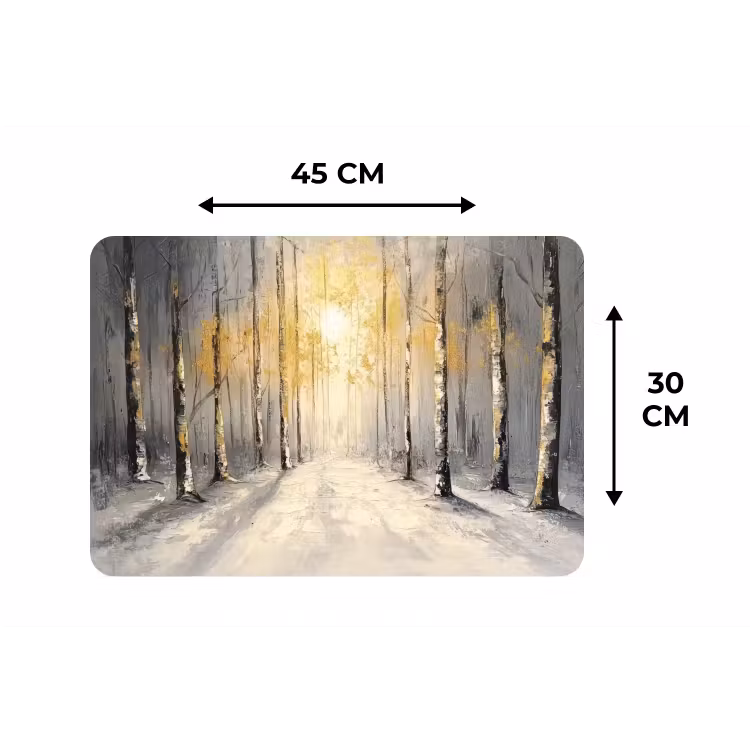 Winter - Abstract - Sneeuw - Natuur - Zon Placemat vinyl groot -specs