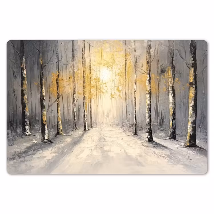 Winter - Abstract - Sneeuw - Natuur - Zon Placemat vinyl groot -zzsfeer1_Kitchenyeah-website