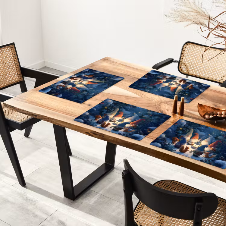 Winter - Gnooms - Eekhoorns - Meerkleurig Placemat vinyl groot -zzsfeer4_Kitchenyeah-website