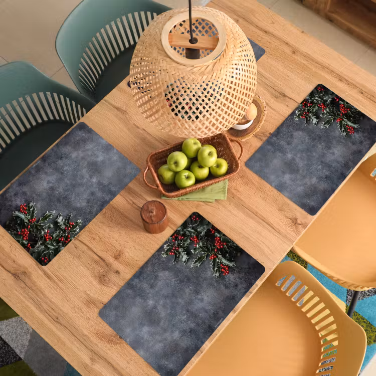 Winter - Hulst - Kerst - Beton Placemat vinyl groot -zzsfeer5_Kitchenyeah-website