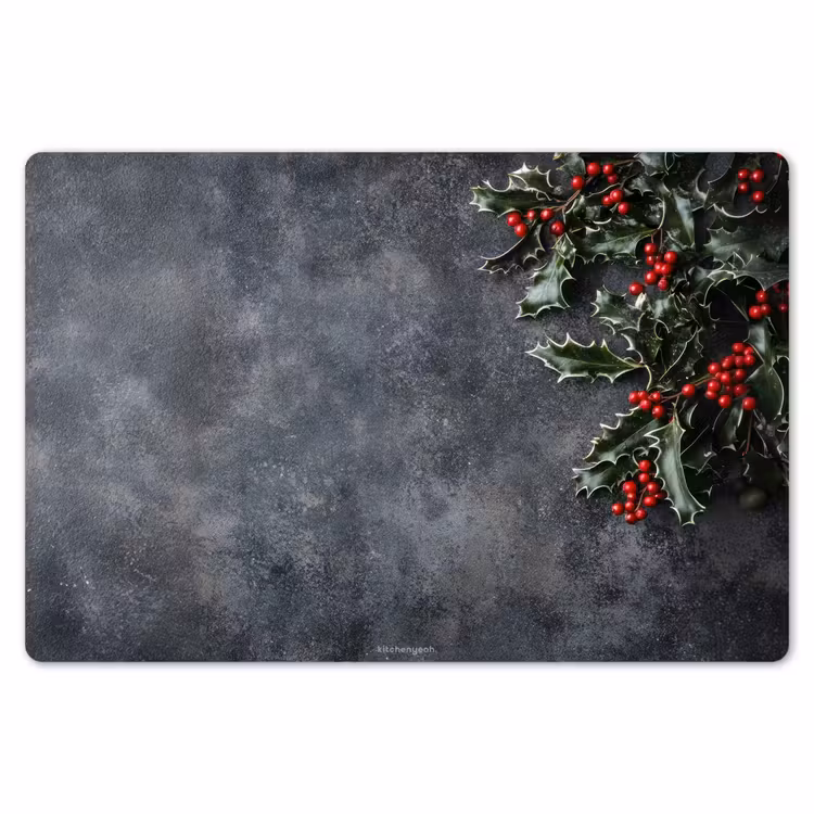 Winter - Hulst - Kerst - Beton Placemat vinyl groot -zzsfeer1_Kitchenyeah-website