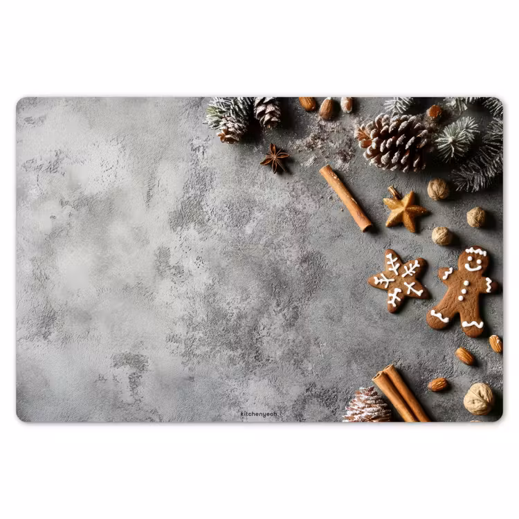 Winter - Kerst - Beton - Dennenappels Placemat vinyl groot -zzsfeer1_Kitchenyeah-website
