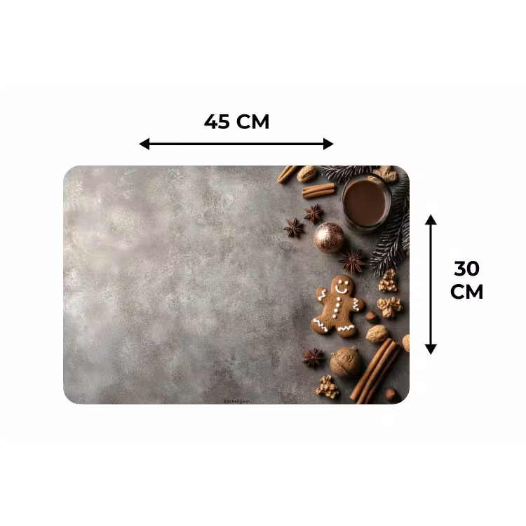 Winter - Kerst - Beton - Gingerbread man Placemat vinyl groot -specs