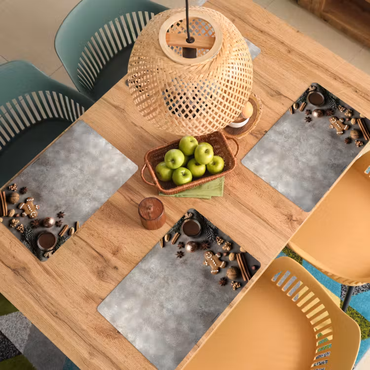 Winter - Kerst - Beton - Gingerbread man Placemat vinyl groot -zzsfeer5_Kitchenyeah-website