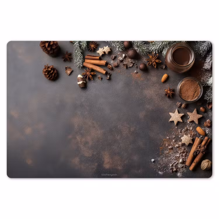 Winter - Kerst - Specerijen - Beton Placemat vinyl groot -zzsfeer1_Kitchenyeah-website