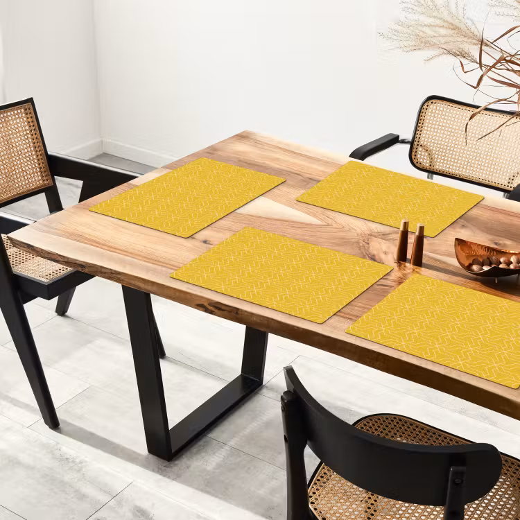 Wit - Geel - Patroon - Geometrisch Placemat vinyl groot 368 -zzsfeer4_Kitchenyeah-website