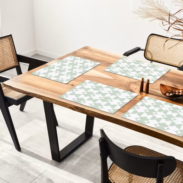 Wit - Groen - Cirkels Placemat vinyl groot 368 -zzsfeer4_Kitchenyeah-website