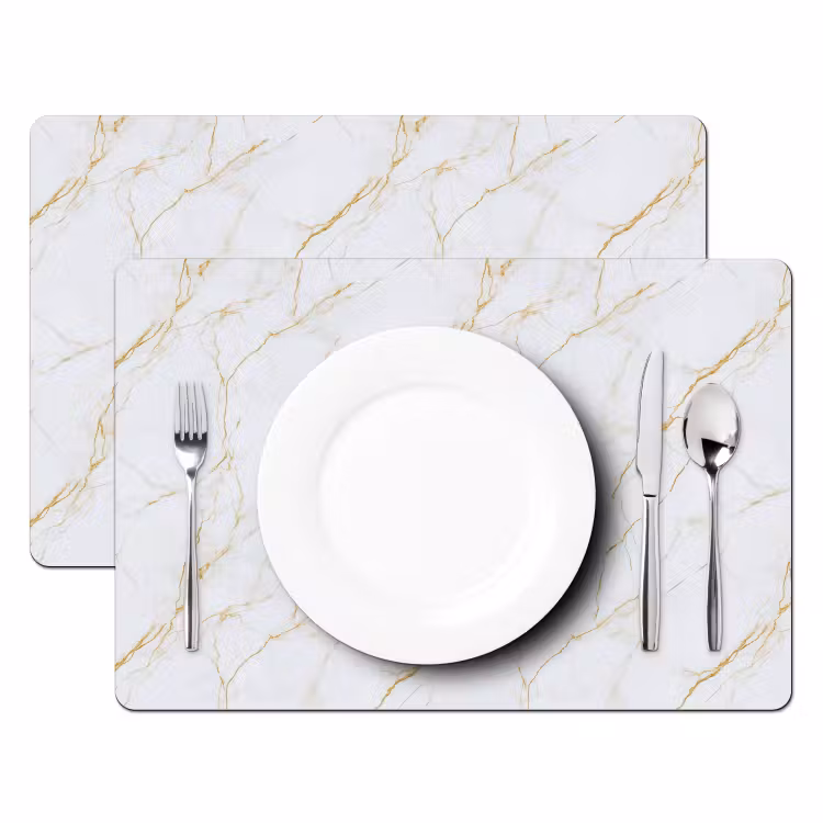 Wit - Marmer - Goud - Luxueus Placemat vinyl groot 368 -zzsfeer2_Kitchenyeah-website