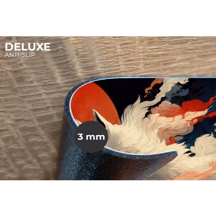 Witte vos - wolken - maan Placemat vinyl groot -closeup