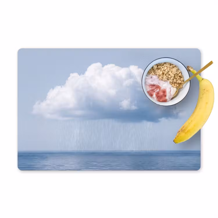 Placemat - 6 stuks - Wolk - Regen - Natuur - Wolk - Regen - Natuur Placemat vinyl groot