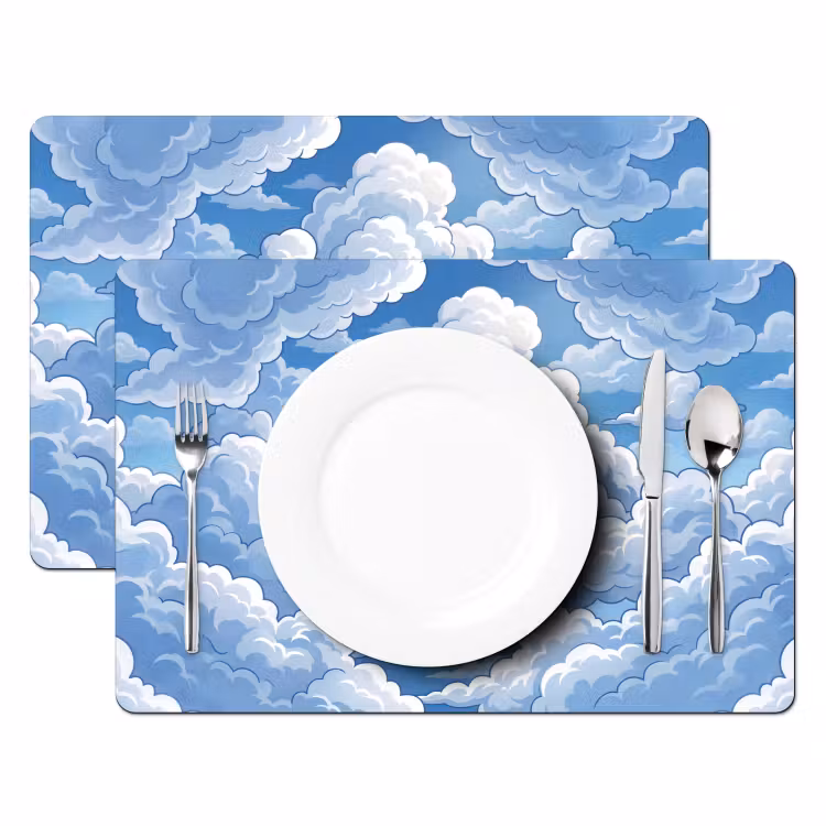 Wolken - Hemel - Abstract - Wit Placemat vinyl groot -zzsfeer2_Kitchenyeah-website