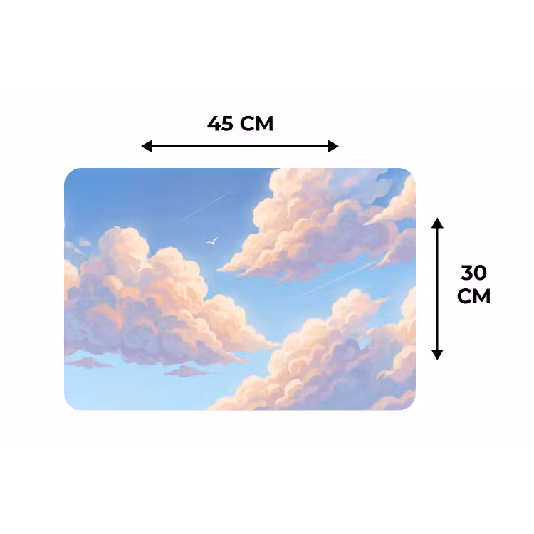 Wolken - Lucht - Natuur - Blauw Placemat vinyl groot -specs