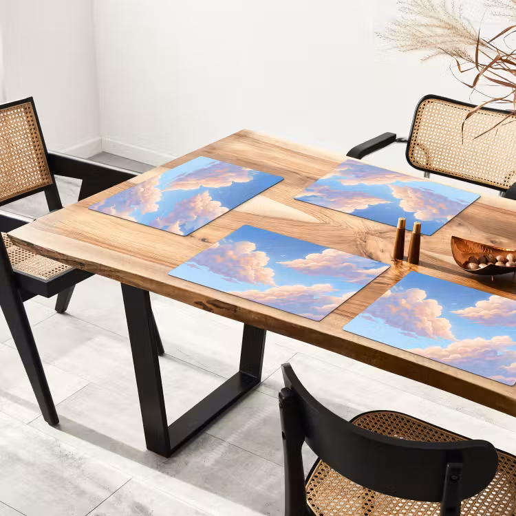 Wolken - Lucht - Natuur - Blauw Placemat vinyl groot -zzsfeer4_Kitchenyeah-website