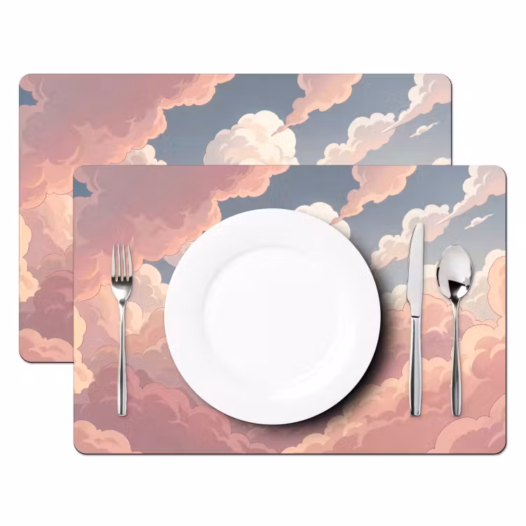 Wolken - Lucht - Natuur - Pastel - Roze Placemat vinyl groot -zzsfeer2_Kitchenyeah-website