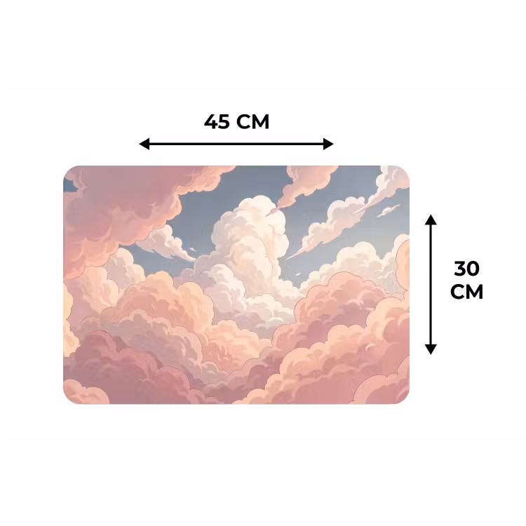 Wolken - Lucht - Natuur - Pastel - Roze Placemat vinyl groot -specs