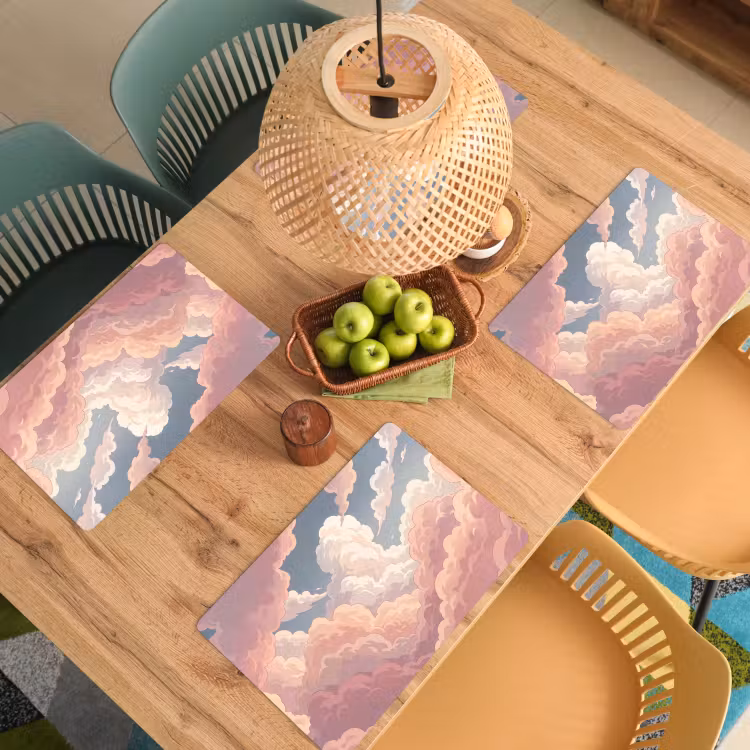 Wolken - Lucht - Natuur - Pastel - Roze Placemat vinyl groot -zzsfeer5_Kitchenyeah-website