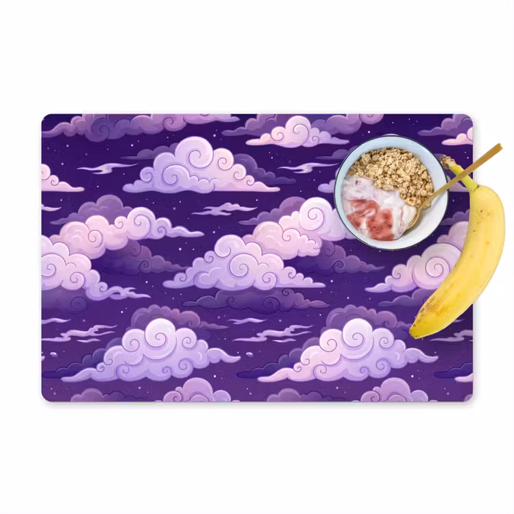Wolken - Nacht - Natuur - Abstract - Paars Placemat vinyl groot -zzzproduct_Kitchenyeah-website