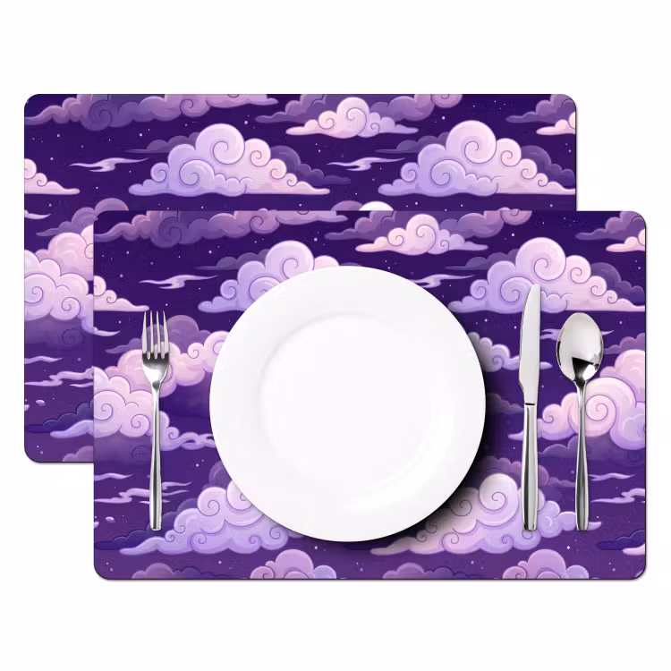 Wolken - Nacht - Natuur - Abstract - Paars Placemat vinyl groot -zzsfeer2_Kitchenyeah-website