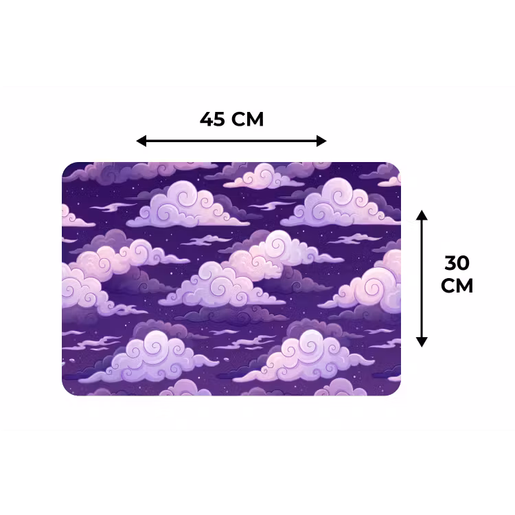 Wolken - Nacht - Natuur - Abstract - Paars Placemat vinyl groot -specs