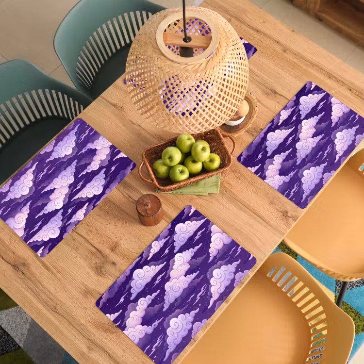 Wolken - Nacht - Natuur - Abstract - Paars Placemat vinyl groot -zzsfeer5_Kitchenyeah-website